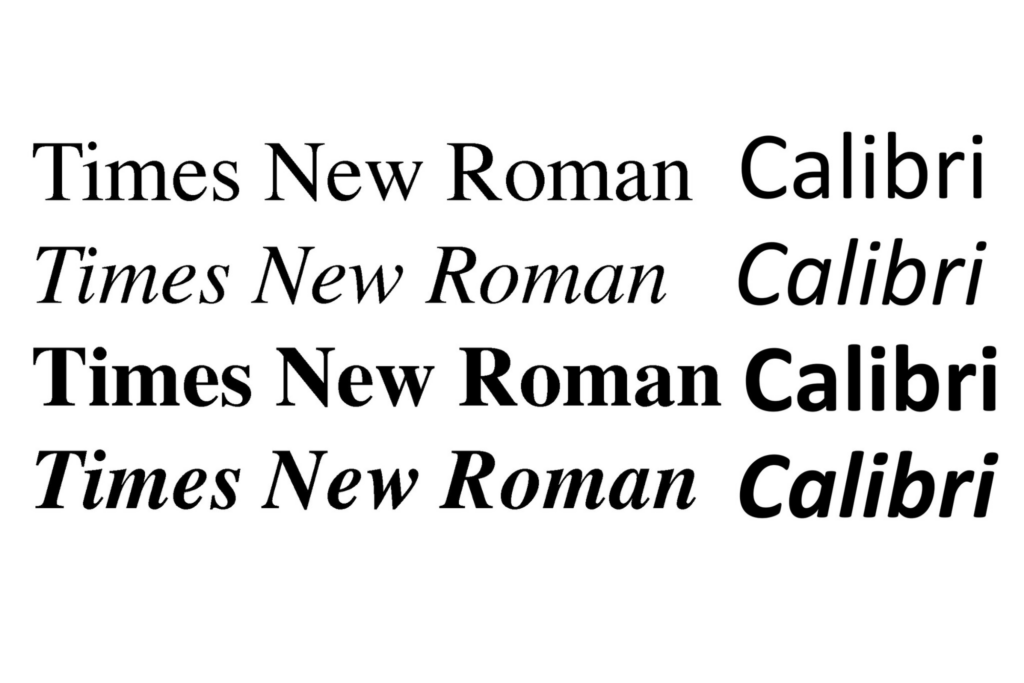 Font Times New Roman
