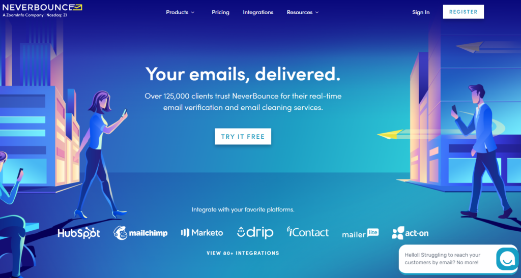 Neverbounce mint EmailListVerify alternatíva