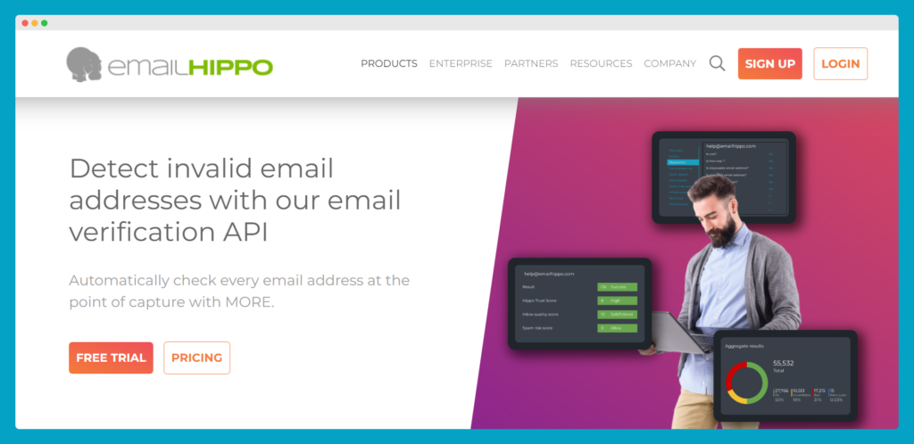 "Email Hippo" - patvirtinimo API