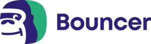 "Bouncer" pilkas logotipas