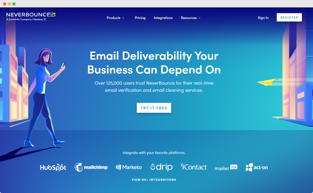 NeverBounce - l'un des nettoyeurs de listes d'emails