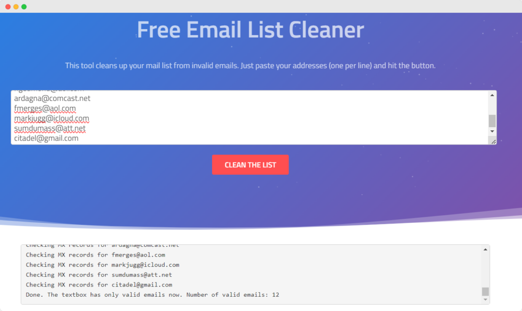 Jitbit Email Cleaner - webpage