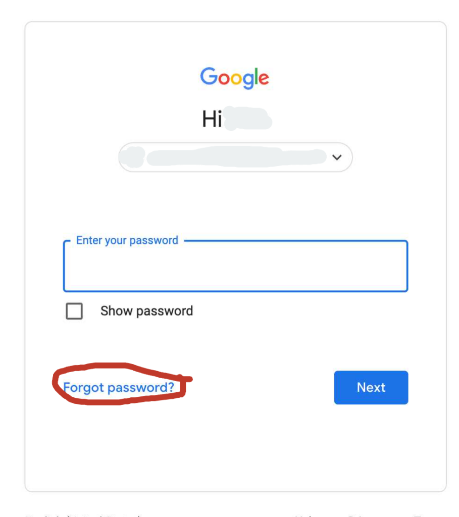 a password recovery process