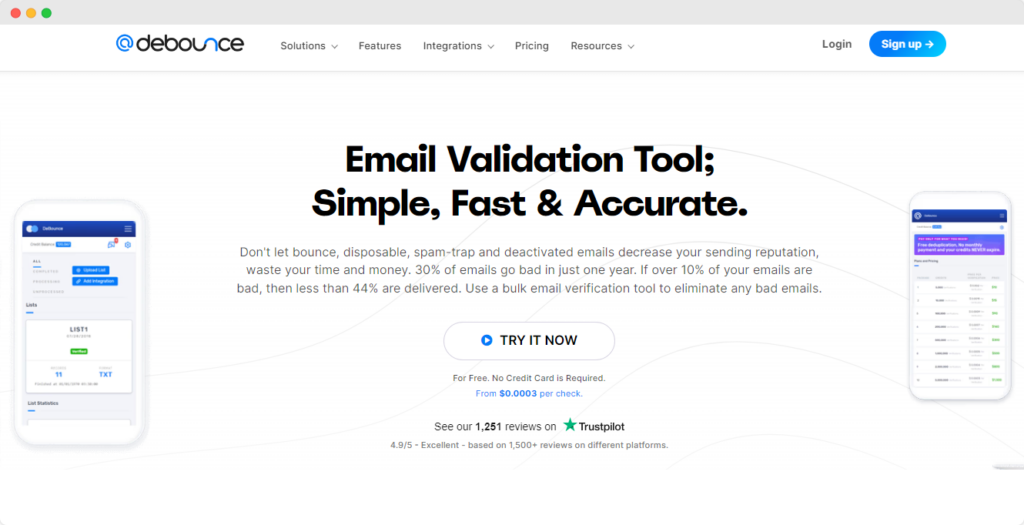 DeBounce - one of the email list cleaner