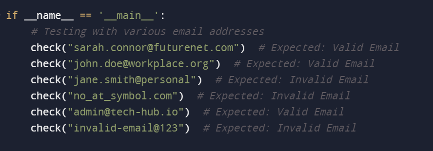 Email validation using Python.