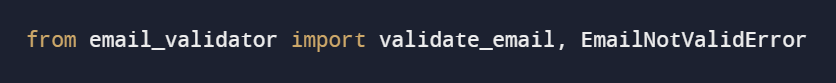 Email validation using Python.