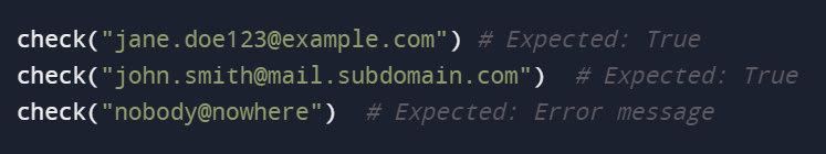 Email validation using Python.