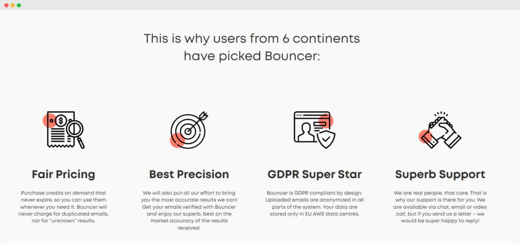 Bouncer's features