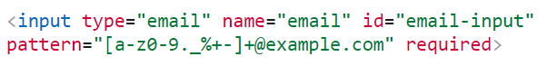 validación de correo electrónico en html - código