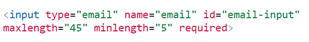 validare email în html - cod