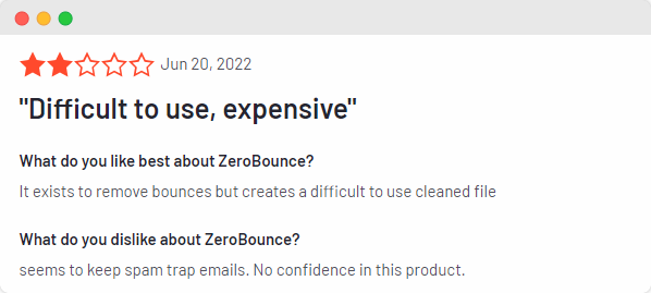 Zerobounce API - arvostelu