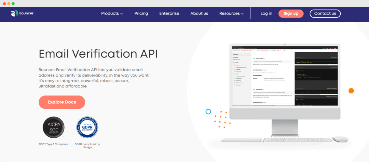 Bouncer's API page.