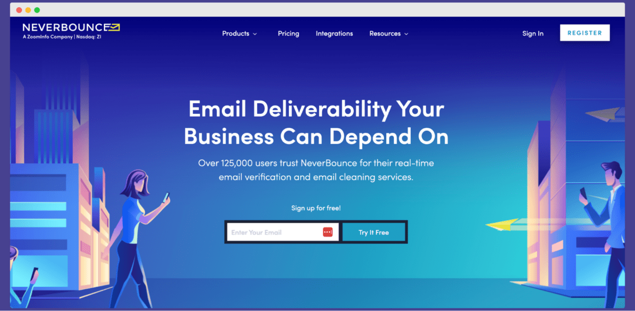 Neverbounce homepage