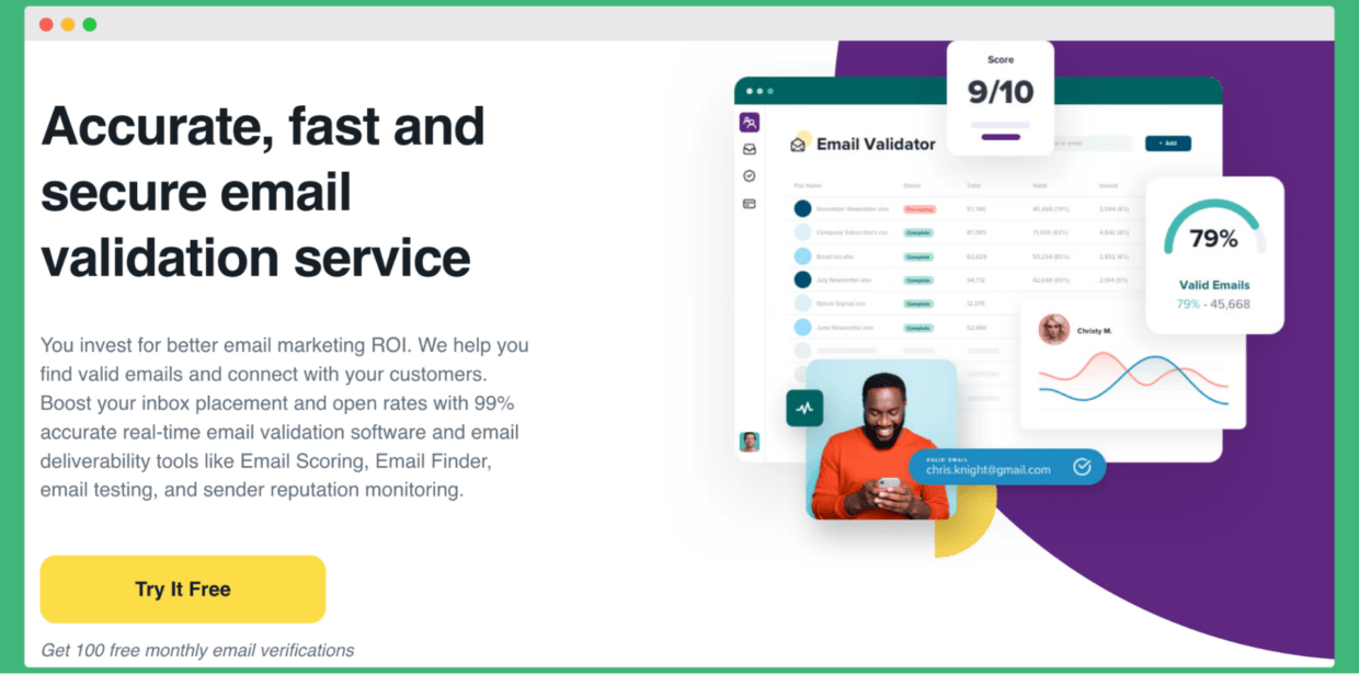 Zerobounce homepage