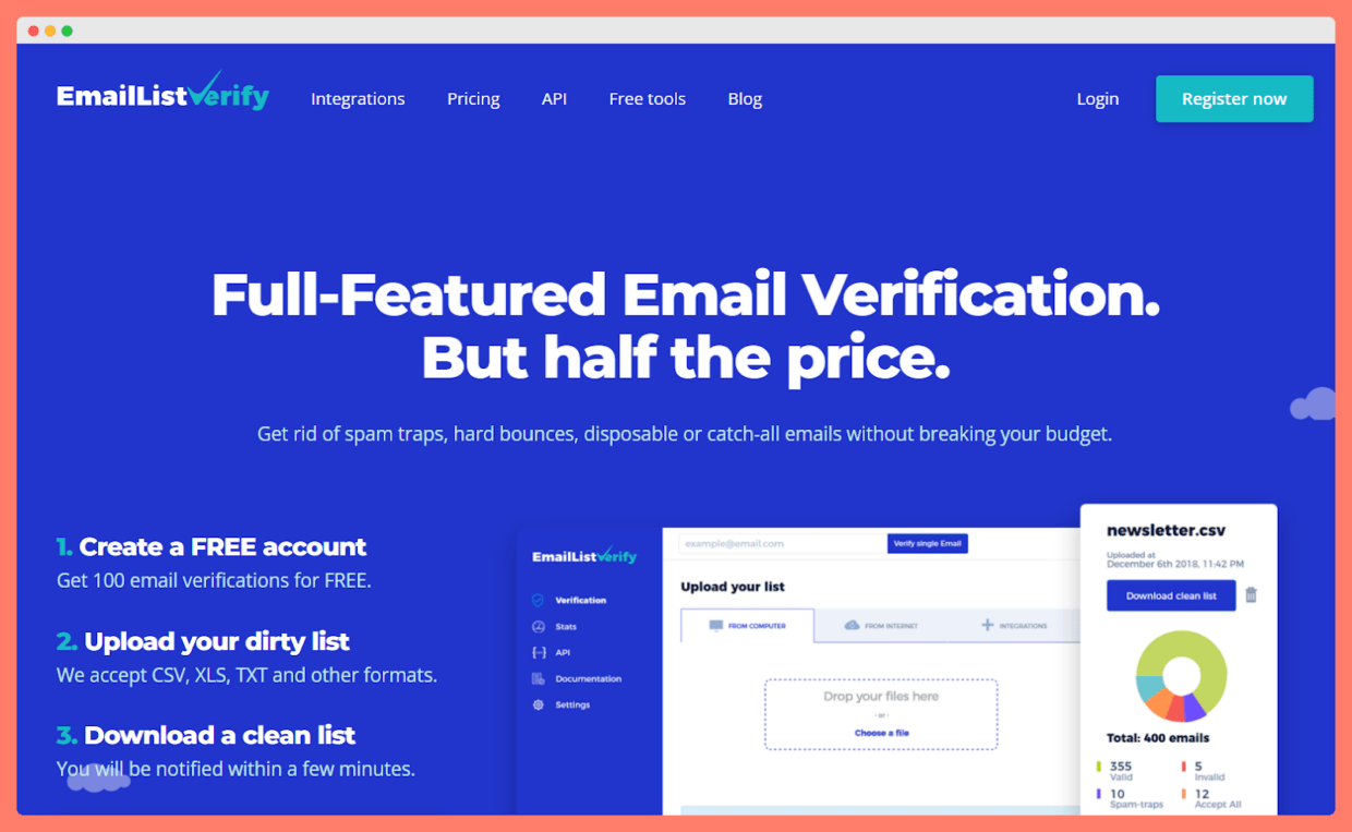 Emaillistverify - one of the best free email verifiers.