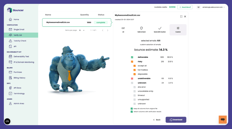 Validating email with Bouncer