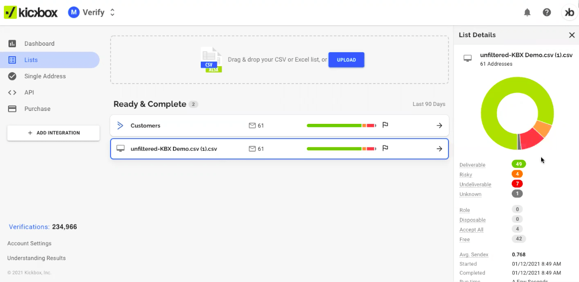 Validating emails with Kickbox