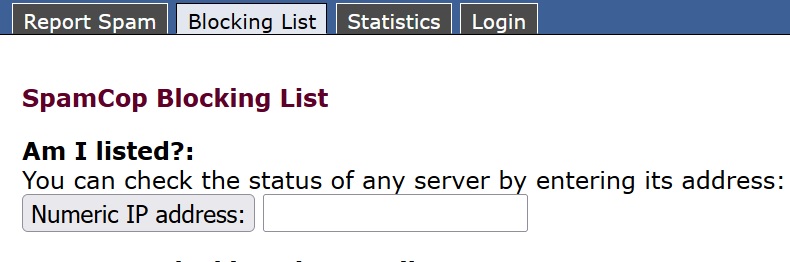 Spamcop blokavimo sąrašas