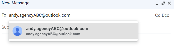 Enviar um e-mail para o endereço