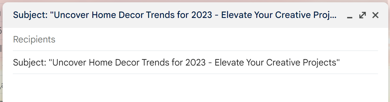 a long-tail keyword in an email subject line