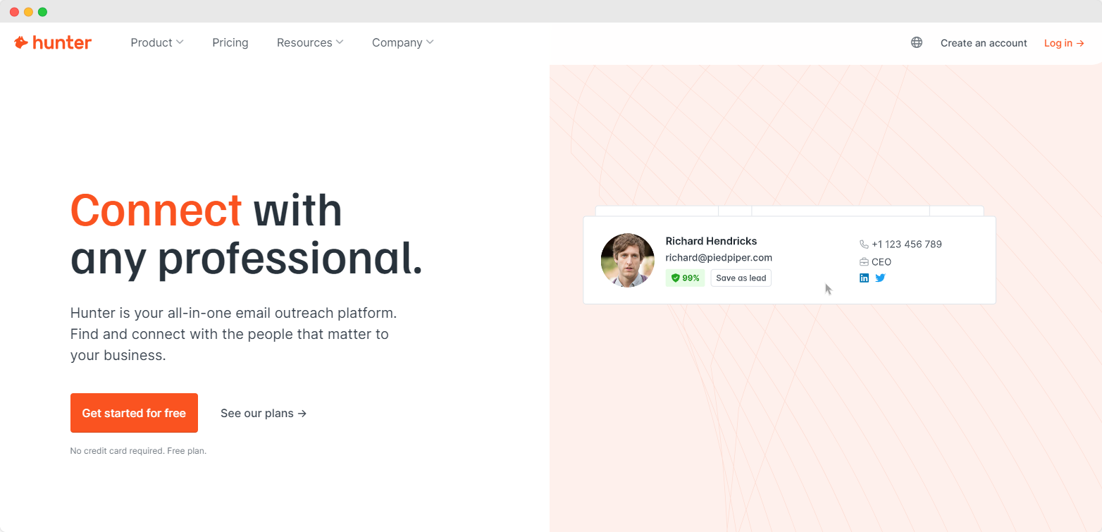 Hunter.io - en af e-mail-liste-renserne