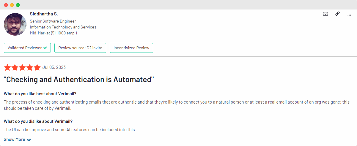 the review of Verimail