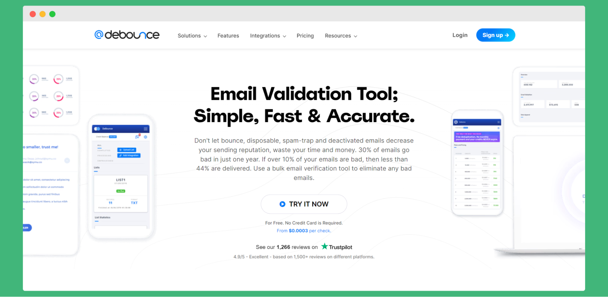 Debounce - uno de los mejores verificadores de correo electrónico gratuitos