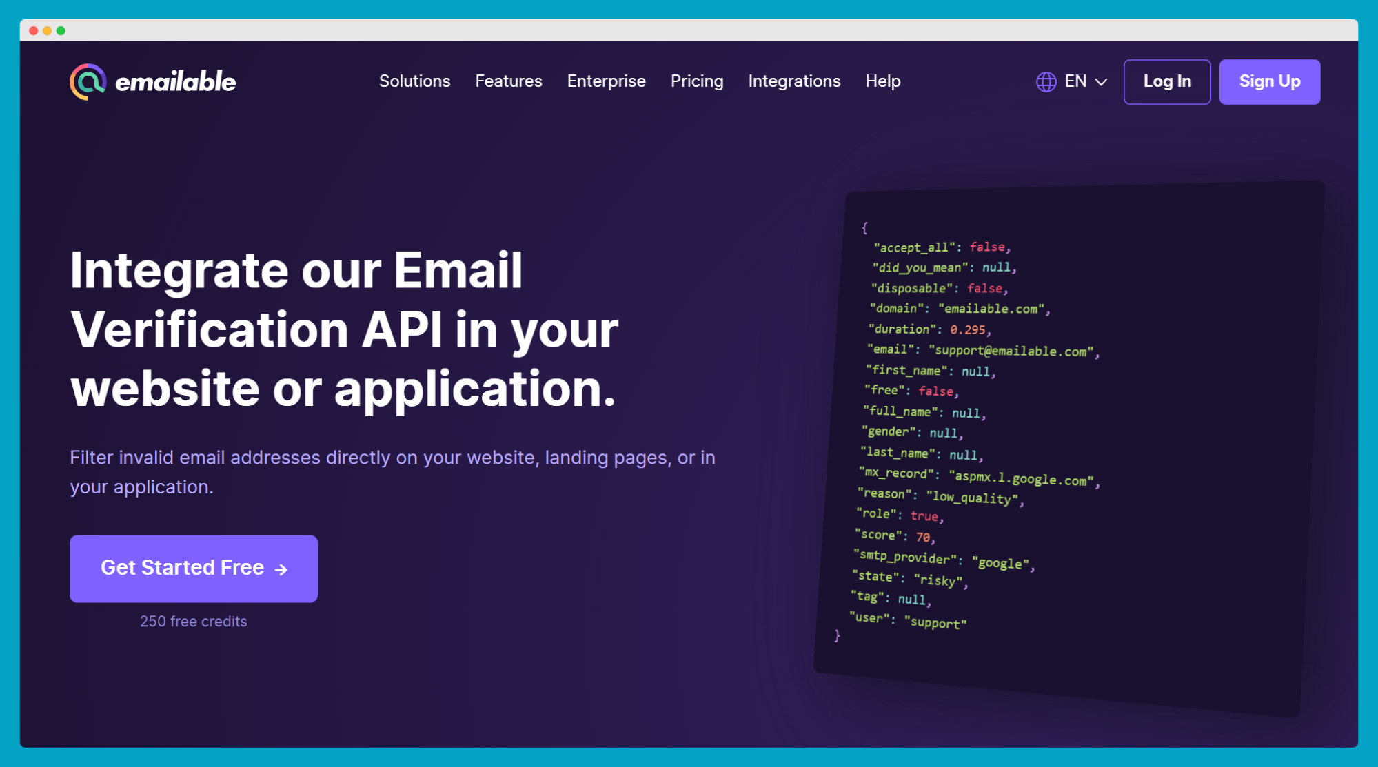 Emailable - API за валидиране