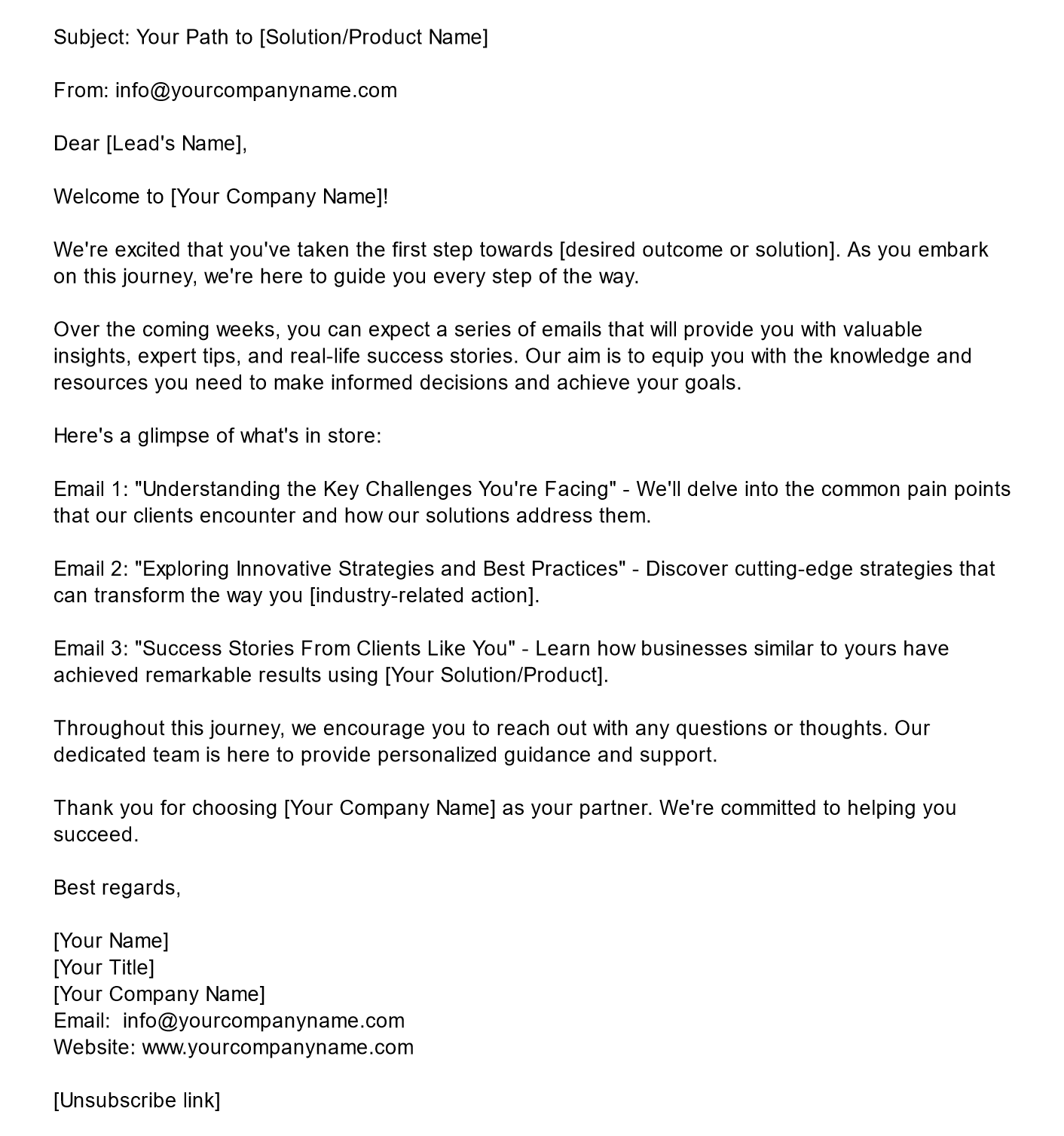 Email για Nurturing Leads