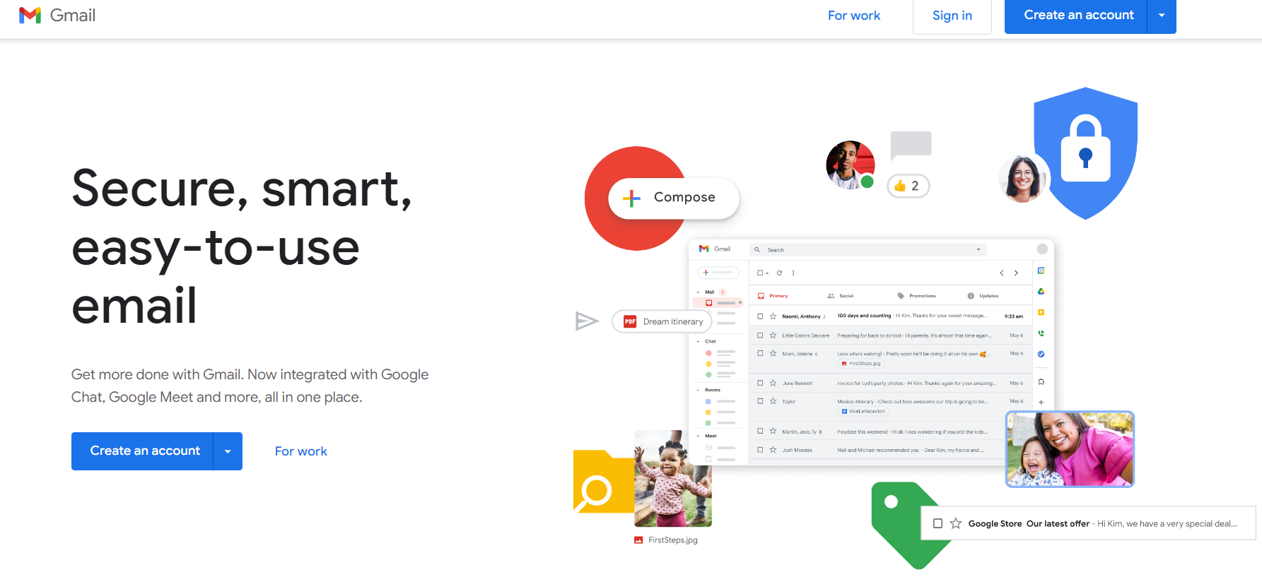 Página inicial do Gmail