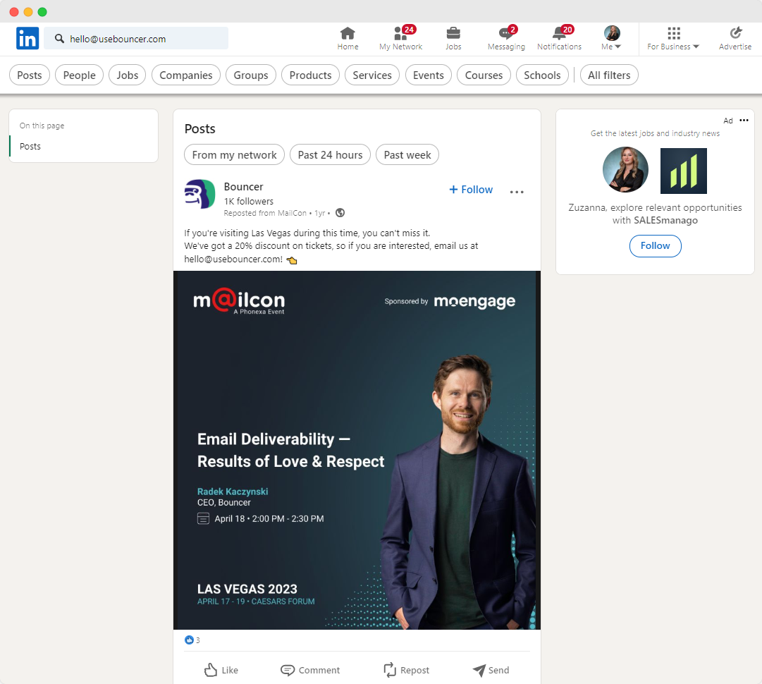 使用 LinkedIn