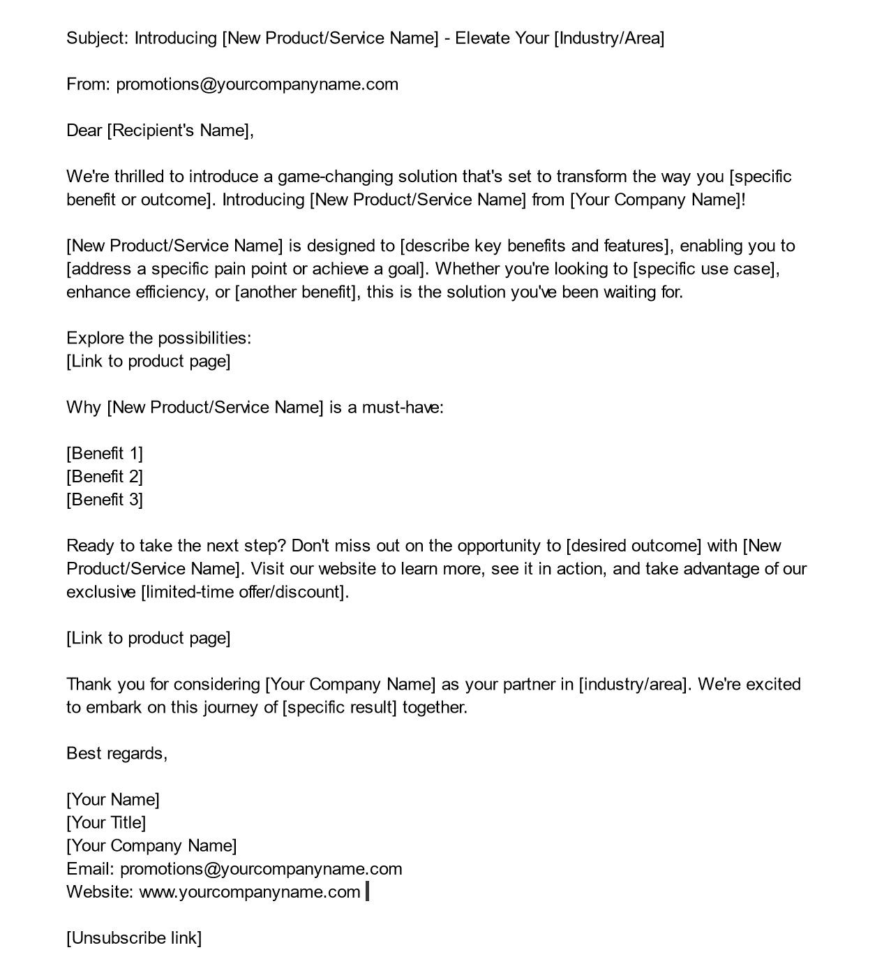Pro͏motional outreach email