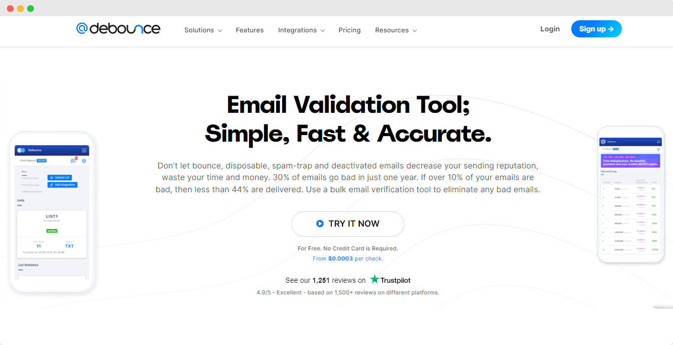 DeBounce - jeden z programów do czyszczenia list mailingowych