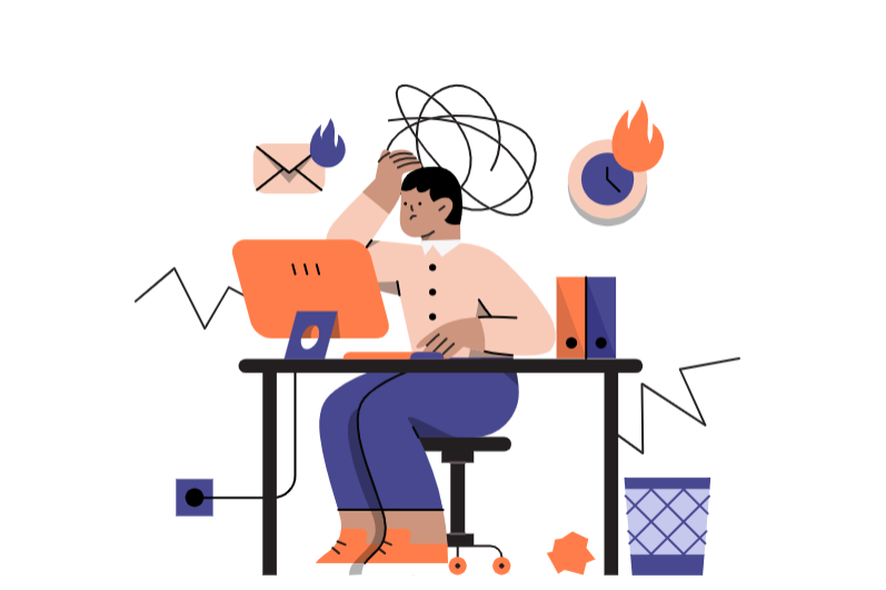 A confused man troubleshooting email regex patterns.