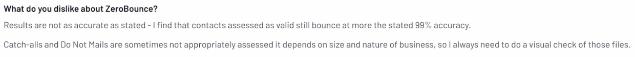 ZeroBounce user review