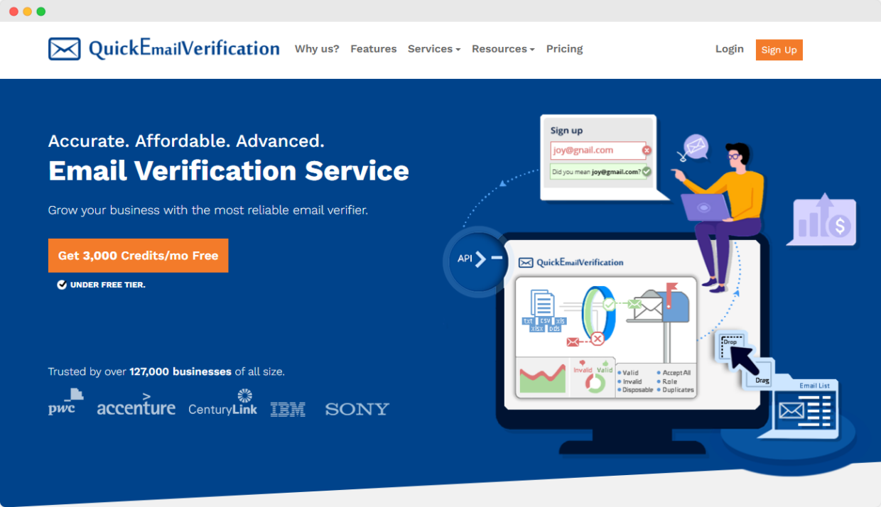 QuickEmailVerification homepage