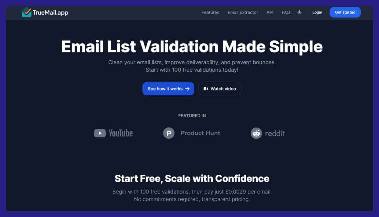 Truemail.app homepage