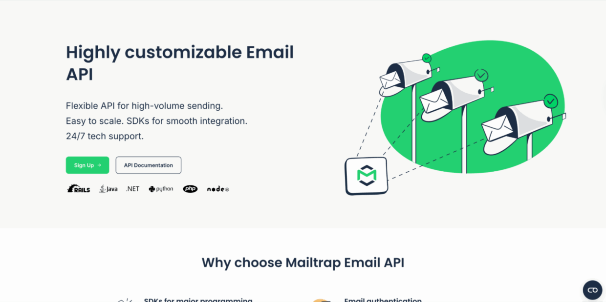 Mailtrap homepage