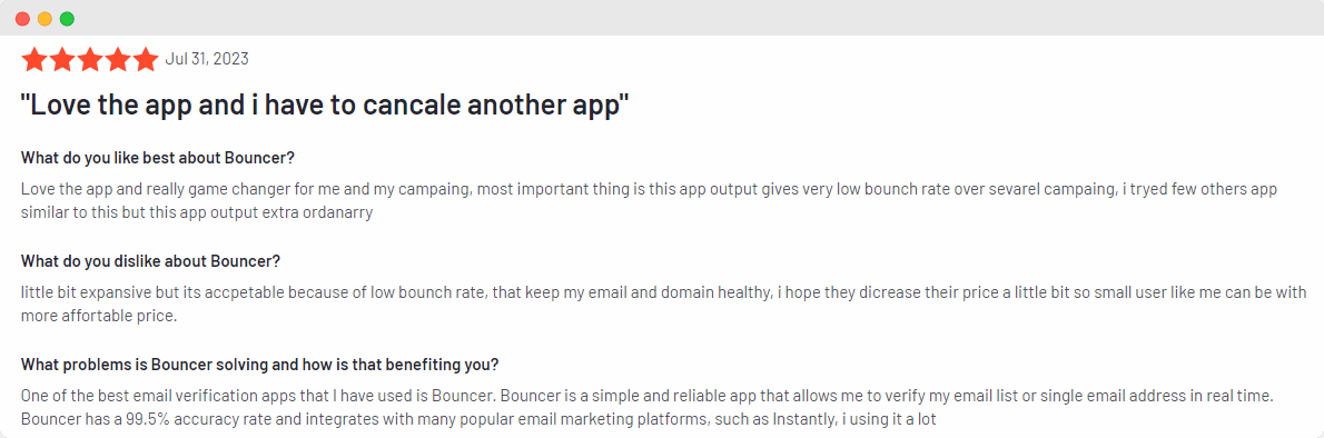 Bouncer review.