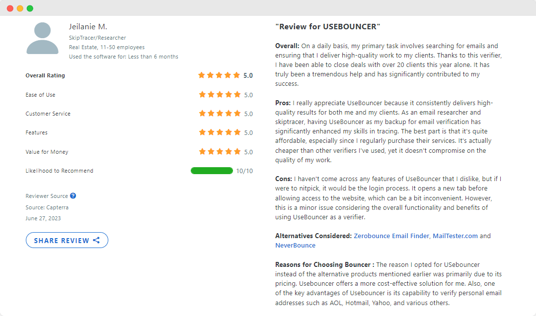 Bouncer review.