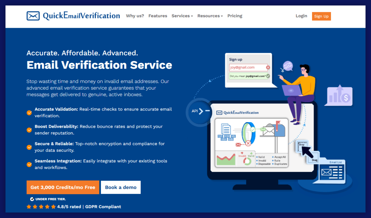 QuickEmailVerification homepage