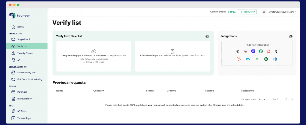 Validating email addresses in Bouncer.
