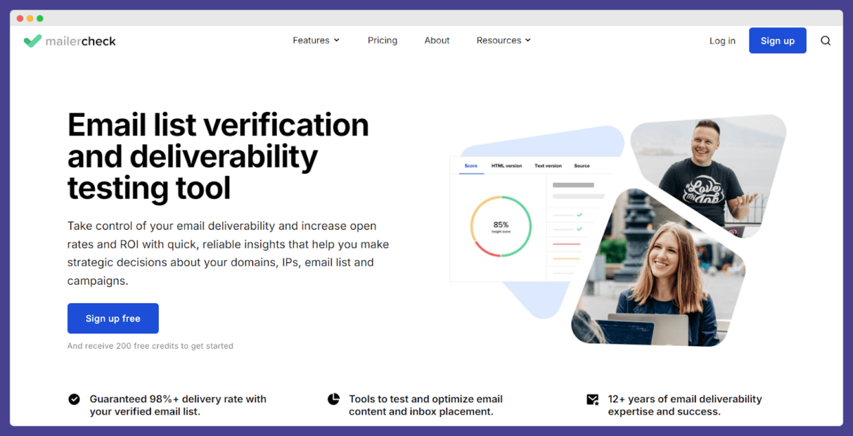 Mailercheck website.