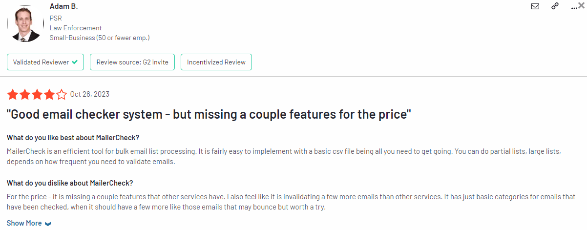 Bulk email verification feels incomplete review