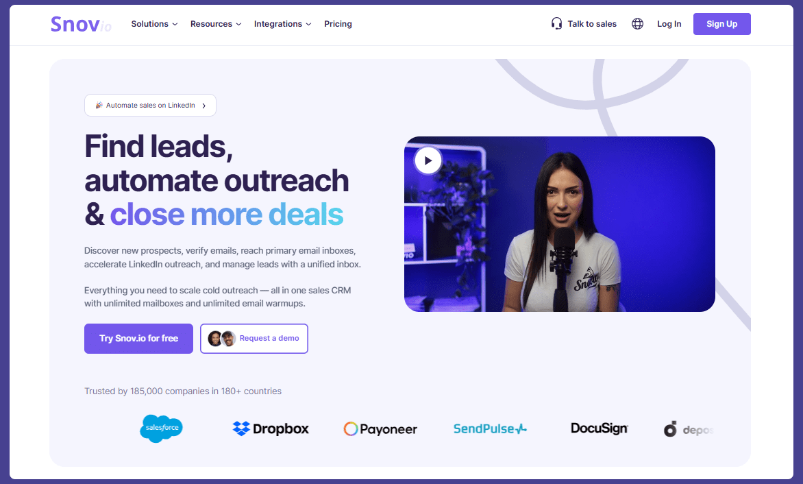 Snov.io email verification homepage