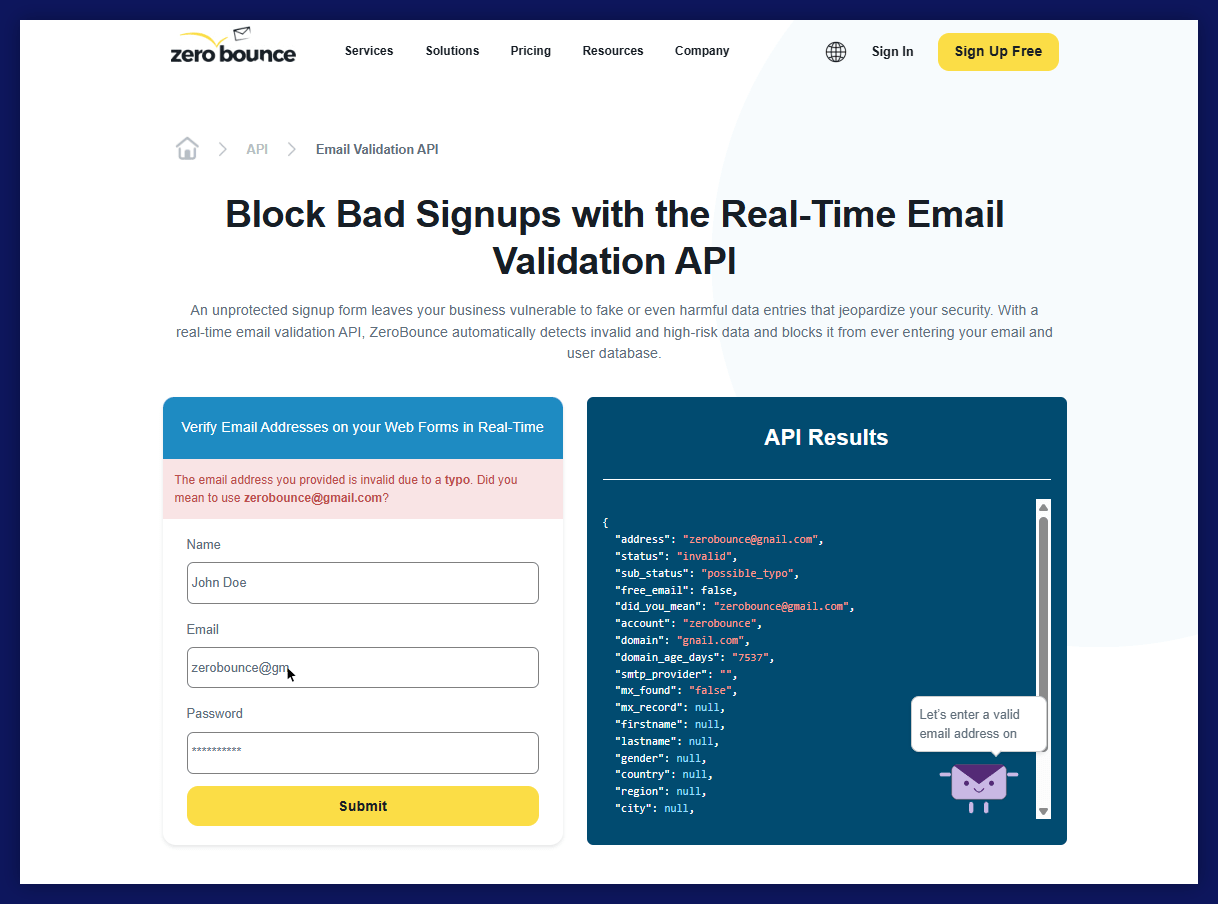 api zerobounce