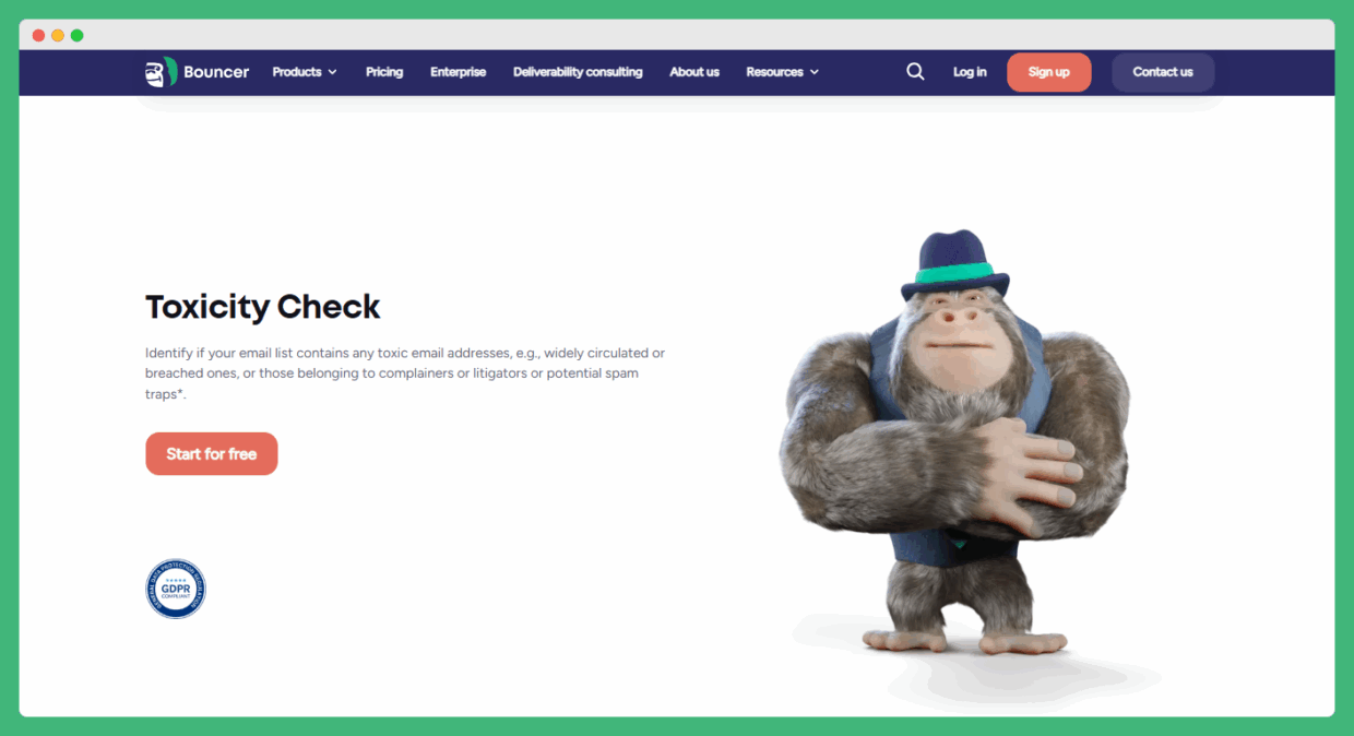 Bouncer toxicity check page