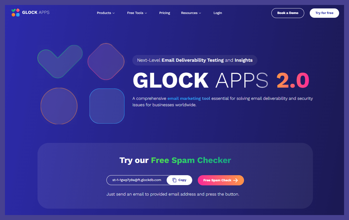 GlockApps email verification homepage