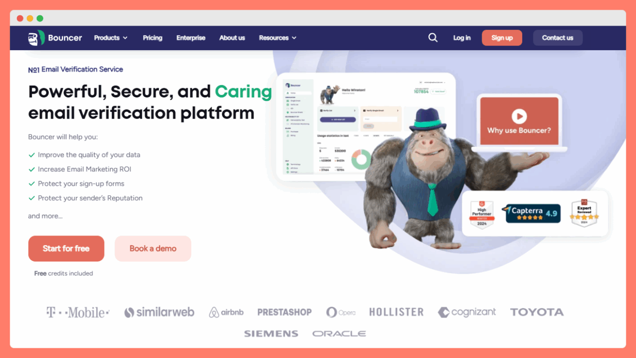 Bouncer homepage.