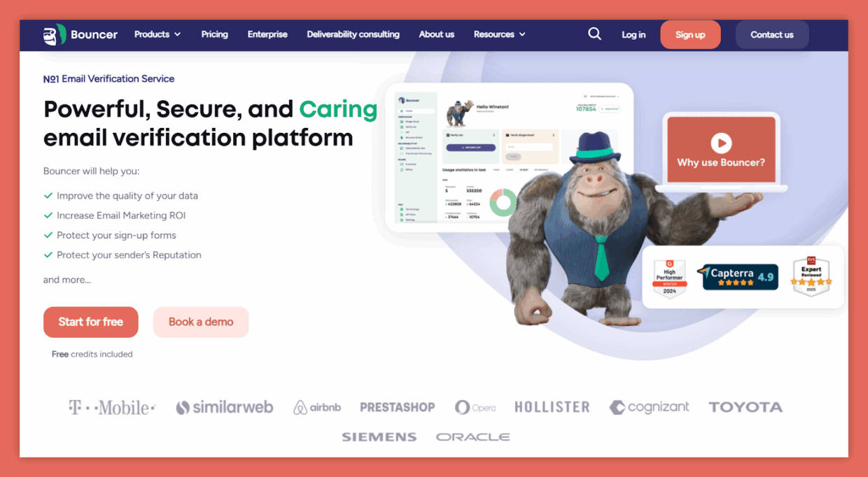 Bouncer homepage.